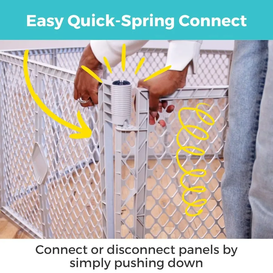 ساحة لعب الأطفال من Superyard: روضة أطفال مكونة من 6 ألواح قائمة بذاتها للاستخدام الداخلي أو الخارجي صنع في الولايات المتحدة الأمريكية يغرق حتى 18.5 قدم مربعًا 26 #4