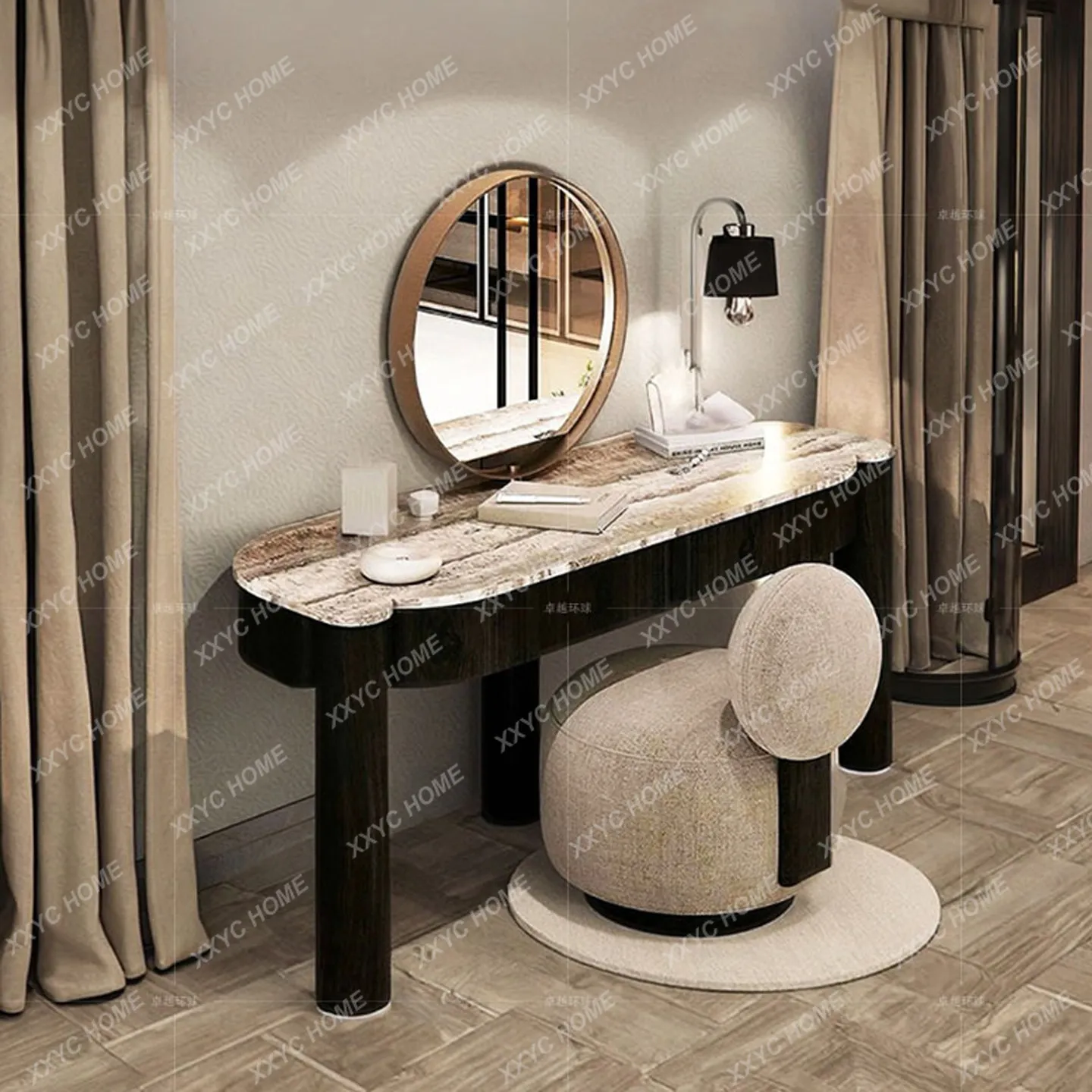 Marble dressing table light luxury high sense master bedroom dressing table