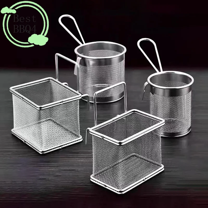 

Корзина для глубокой жарки из нержавеющей стали 304 (BBQ4), серебристая, подвесная, с сетчатым фильтром для масла, сито для хотпота, сетчатый дуршлаг