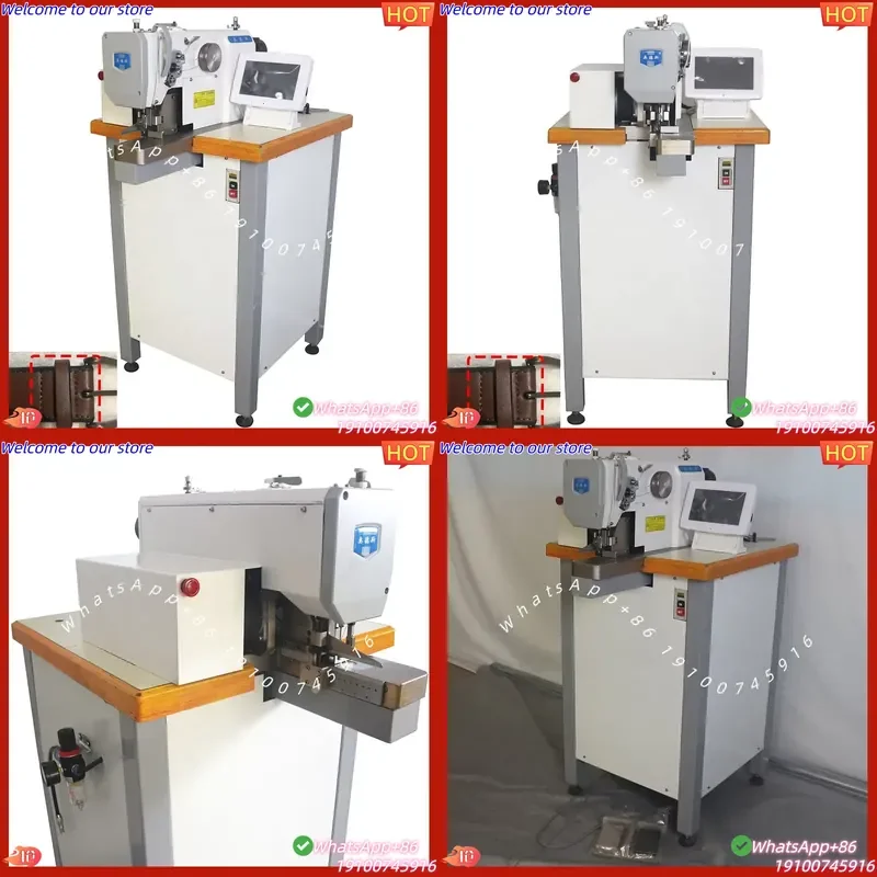 2026CE New Programmable Automatic Flat-Bed Belt Buckle Component Lock Stitch Sewing Machine with Motor and Gear for Leather