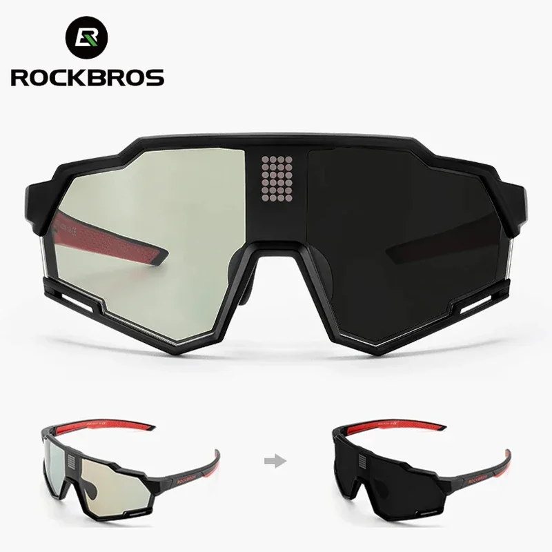 

ROCKBROS 2 IN 1 Bicycle Polarized & Photochromic Sunglasses UV400 Solar-activated Cycling Glasses Bike Eyewear Sports Goggles