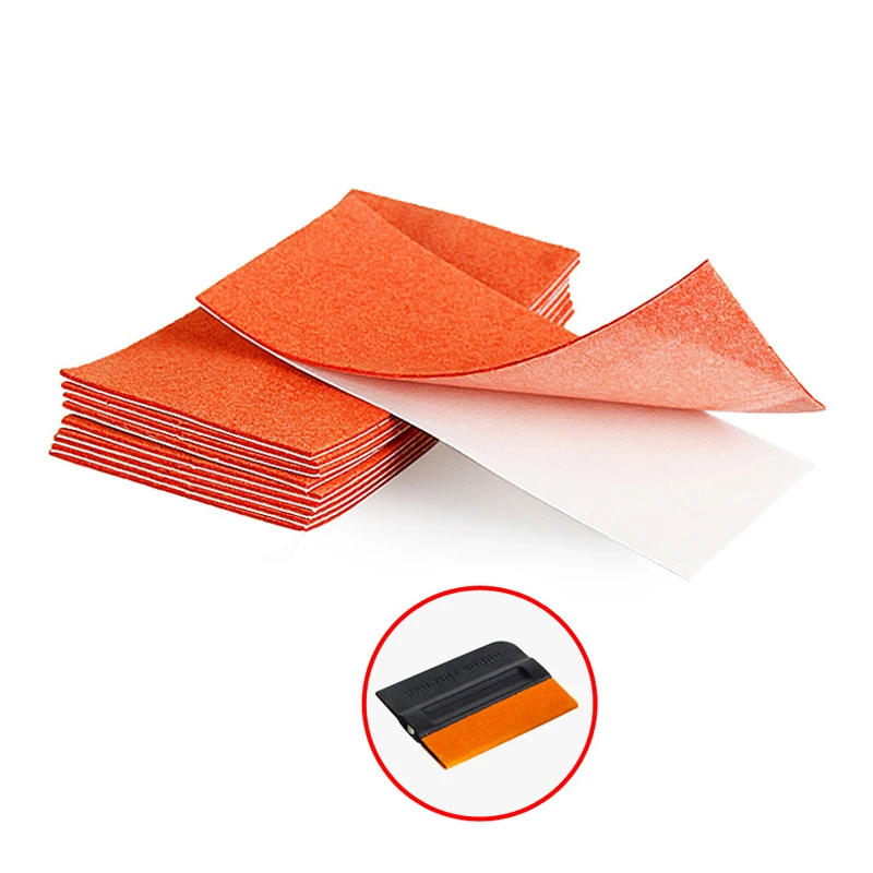 8Pcs Suede Felt Cloth for 10cm Squeegee Vinyl Car Wrap Window Tint Scraper Tool Replaceable No Scratch Edge Protect