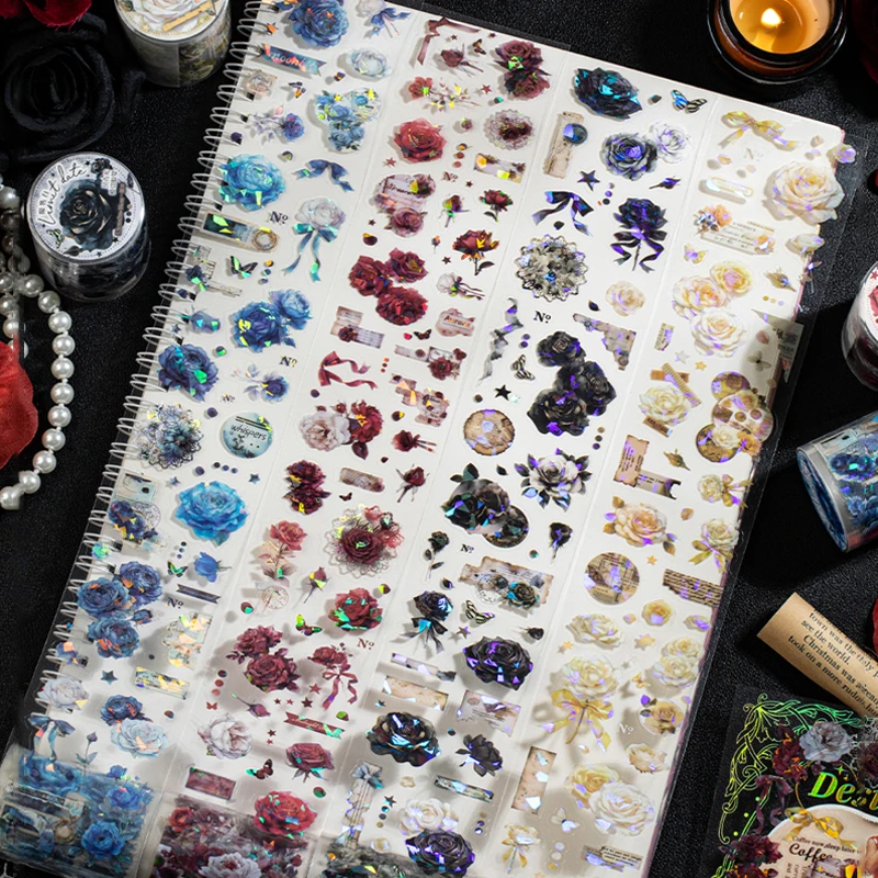 السيد ورقة 2 نمط 2 لفات/حقيبة جزيرة الورد شل ضوء الحيوانات الأليفة يموت قطع الشريط الإبداعية كتيب المواد DIY بها بنفسك سجل القصاصات جراب هاتف مذكرات