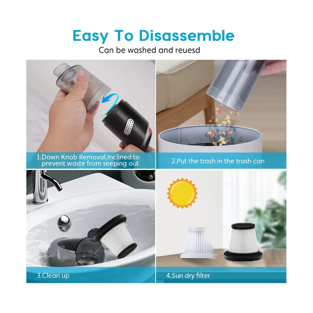 Car Handheld Vacuum 10000PA Suction, Wireless Vacuum Cleaner,Car Vacuum Cordless Rechargeable,Compressed Air Duster-HIM