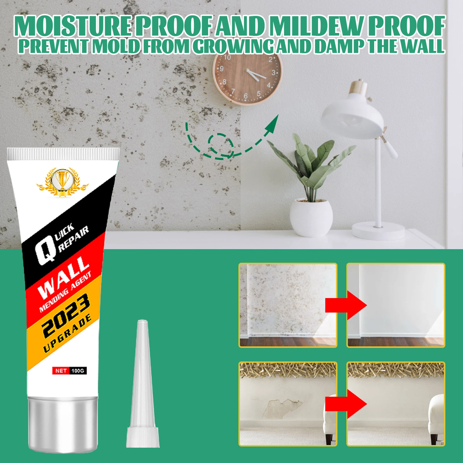 

100g Wall Mending Drywall Patch Seamless Stain Covering Wall Repair Paste for Home Wall Plaster Dent Repair