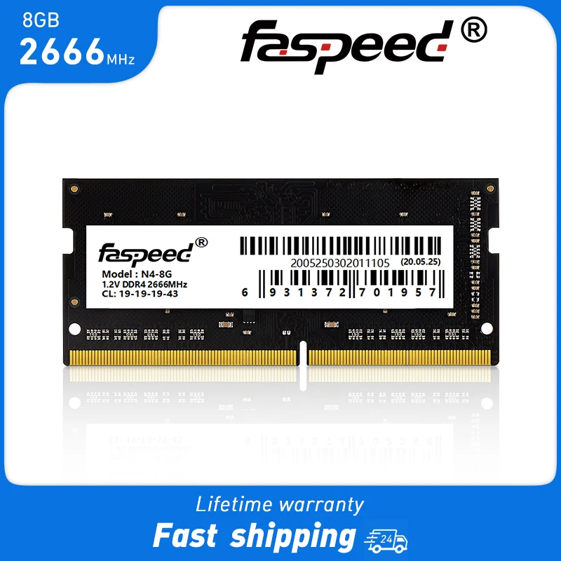 

Faspeed DDR3 DDR4 16GB 8GB 4GB DDR3L Laptop Ram 1333 1600 2400 2666 3200 MHZ Sodimm Notebook Memory compatible Intel AMD DDR 4