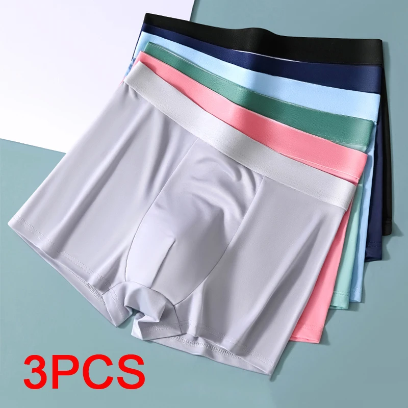 3PCS Men Boxer Plus size Underwear Breathable Soft Men's Boxer Briefs Sporty Boxers Men's Square Panties Shorts Sexy Unerderwear
