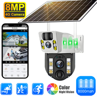 4G Solar Camera Outdoor Wireless Security Protection 8MP 4K HD Night Vision Video Surveillance Cameras V380 Pro IP CCTV Monitor