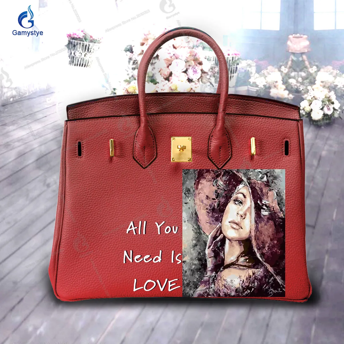 Graffiti Artisc Printed A seductive and sexy girl Bags Women Clutch purses and handbags Designer Ladies purses Genuine Leather