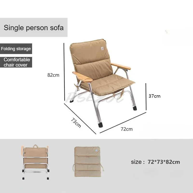 Outdoor Camping Portable Folding Chair Aluminum Alloy Picnic Fishing Leisure Chair Double Sofa Chair