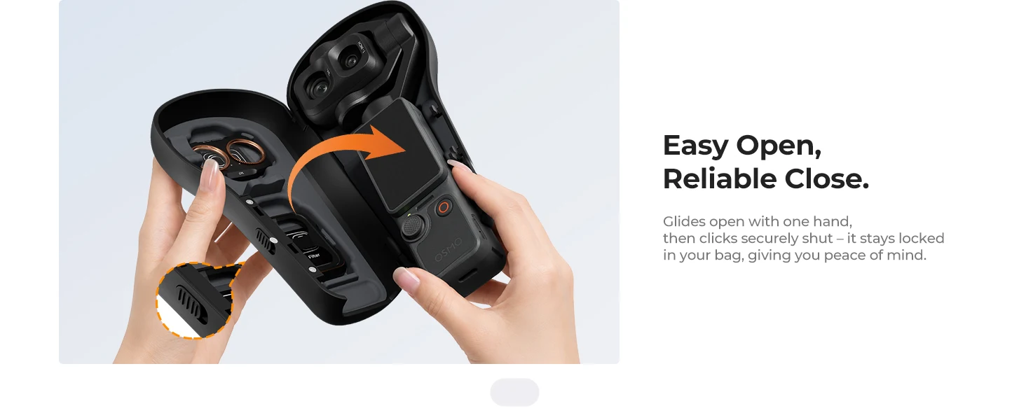 K&F CONCEPT Schutzgehäuse für DJI Osmo Pocket 4P Gimbal-Kamera, Aufbewahrungsbox mit integrierten Fächern für Filter und Weitwinkeladapter – Detail 6