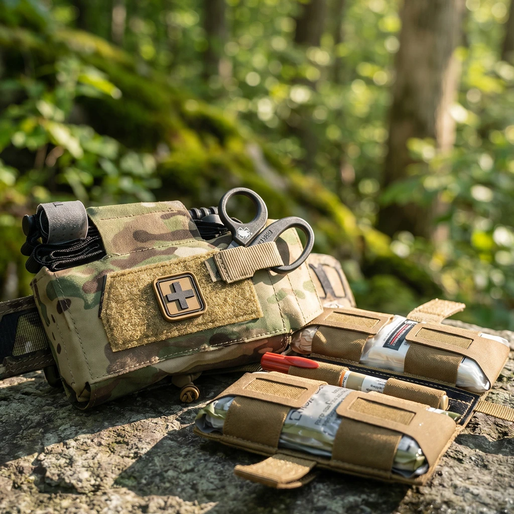 Bolsa Tática de Primeiros Socorros Compacta MOLLE IFAK, Kit de Trauma de Acesso Rápido para Colete, Airsoft e Equipamento de Sobrevivência ao Ar Livre