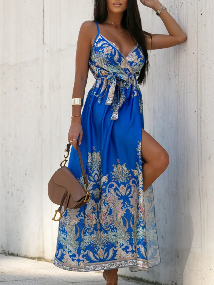 

Повседневное летнее свободное пляжное платье с V-образным вырезом на шнуровке для женщин, модная повседневная одежда, 100% другое волокно