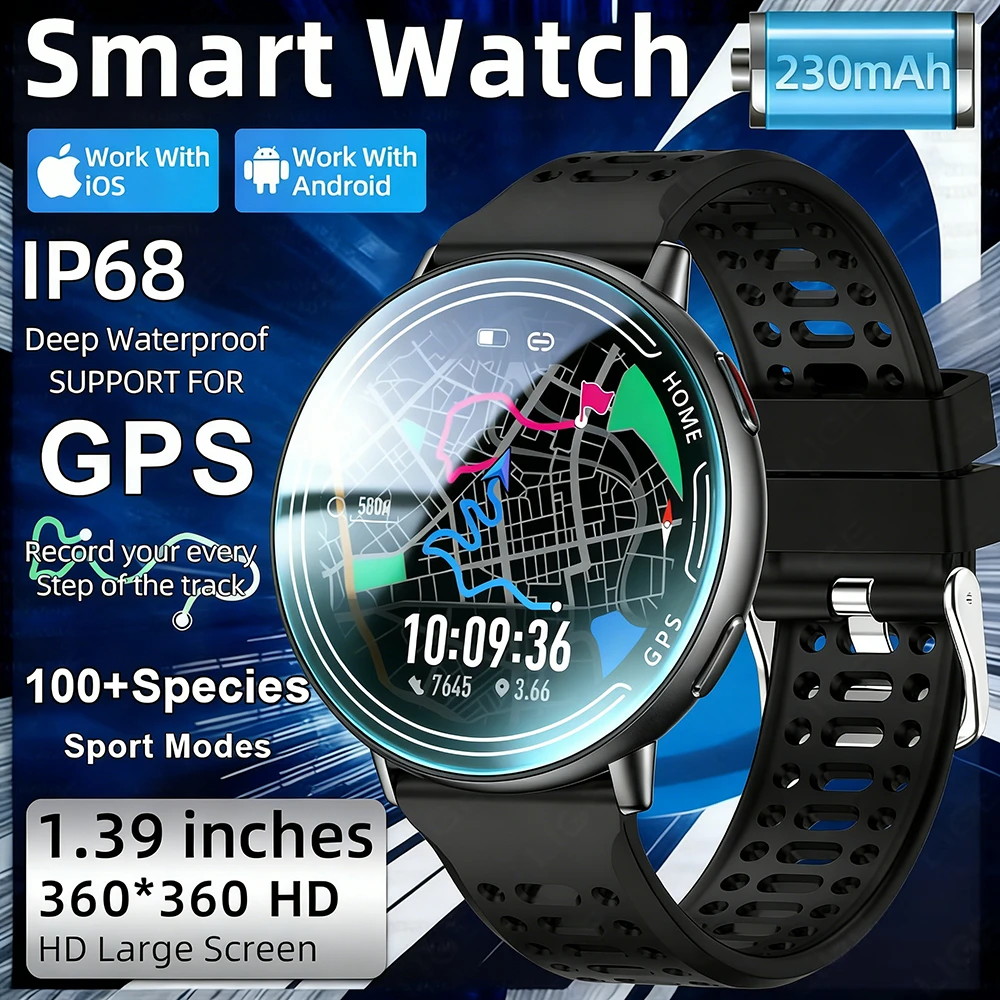 

2026 Smart Watch GPS Outdoor Health Sleep Monitoring 100+ Sport Modes Bluetooth Calling For Android iOS Men Women Smartwatch New