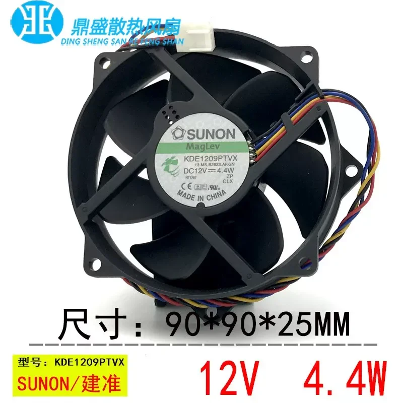 for SUNON Jianzhun 9cm 9025 4PWM Speed Regulating Maglev Fan KDE1209PTVX 12V 4.4W Round