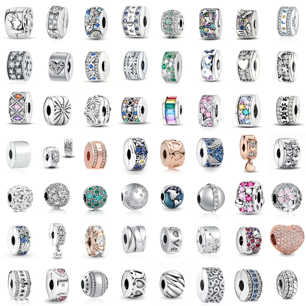 

Европейские оригинальные подвески из серебра 925 пробы в форме сердца, круглые бусины-клипсы, циркониевые бусины-разделители для браслета, аксессуары для женщин, подарок для вечеринки своими руками