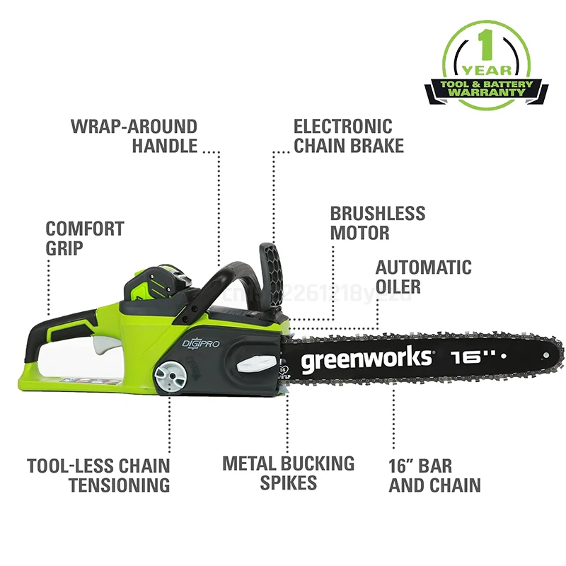 Greenworks Chainsaw Brushless Motor 40v 4.0Ah Cordless 20312 16\