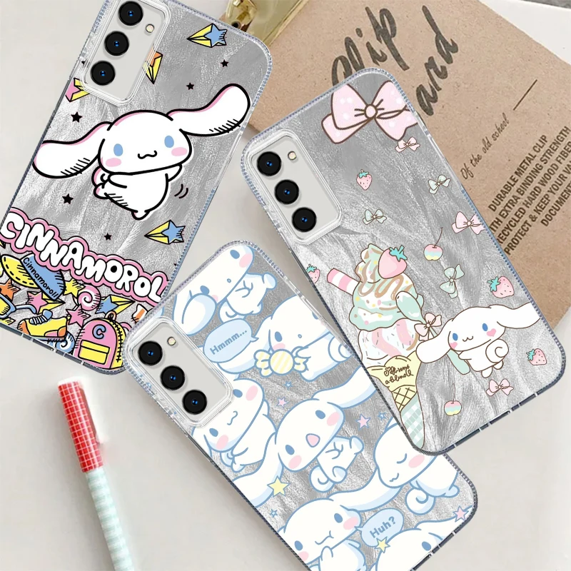 Cinnamoroll Sanrio Cartoon For Samsung S24 S23 S21 FE Plus Ultra A03 A25 A23 A22 A21S A15 A14 A12 5G Feather Yarn Back