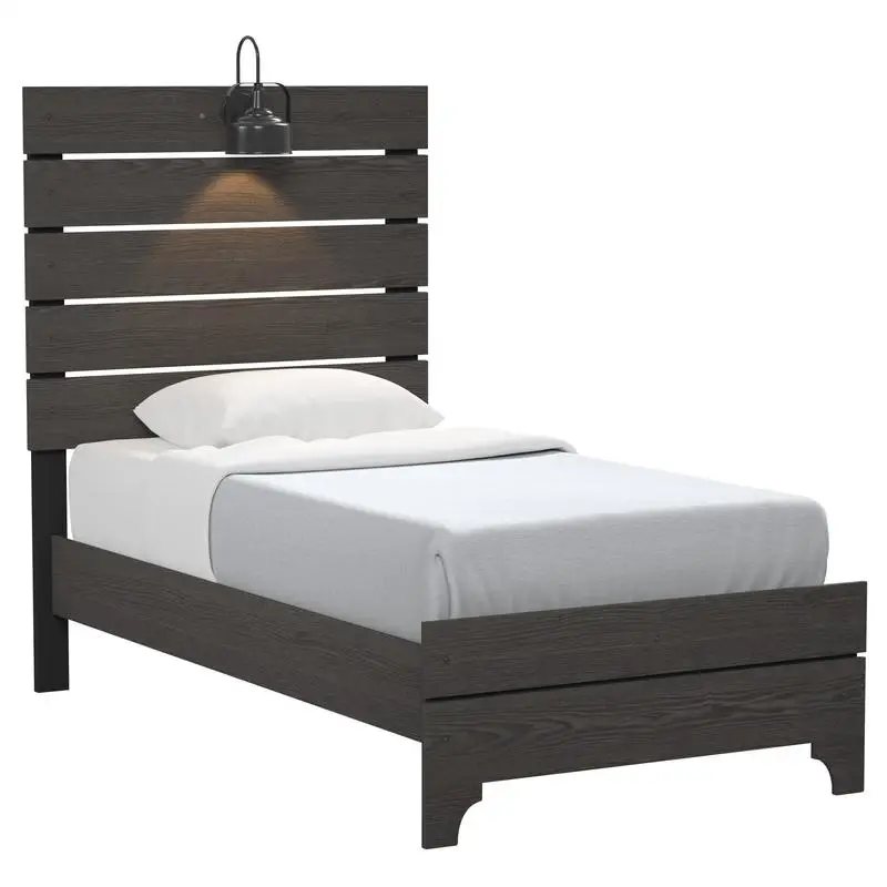 Brown Twin Bed With… - image