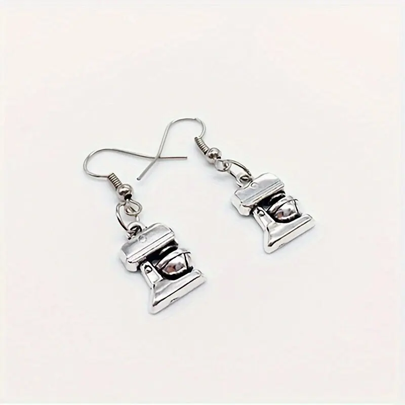 Retro style mini Kitchen tools mixer Coffee maker blender Earrings coffee machine dangle earrings
