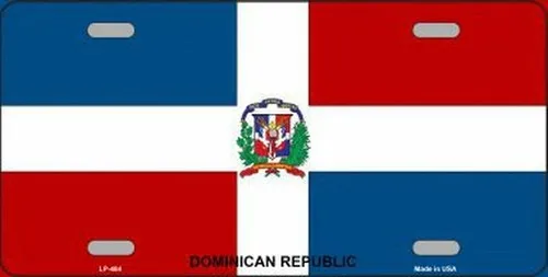 Dominican Republics Flag Novelty License Plate Aluminum