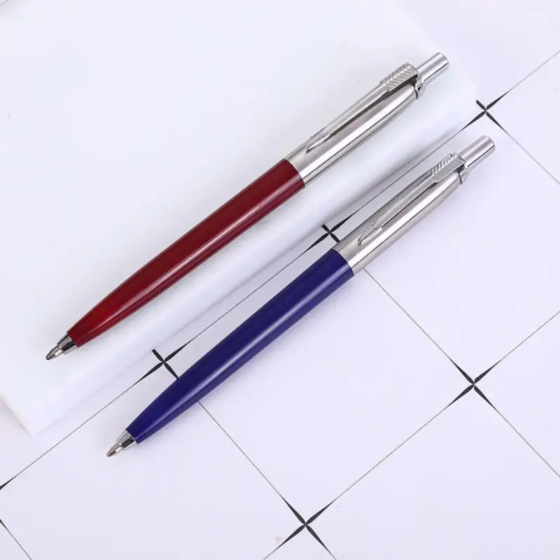 Metal Ballpoint Pen Commercial Press Style Commercial Gift Pens for School Office Core Solventborne Automatic Ball Pen Black Ink