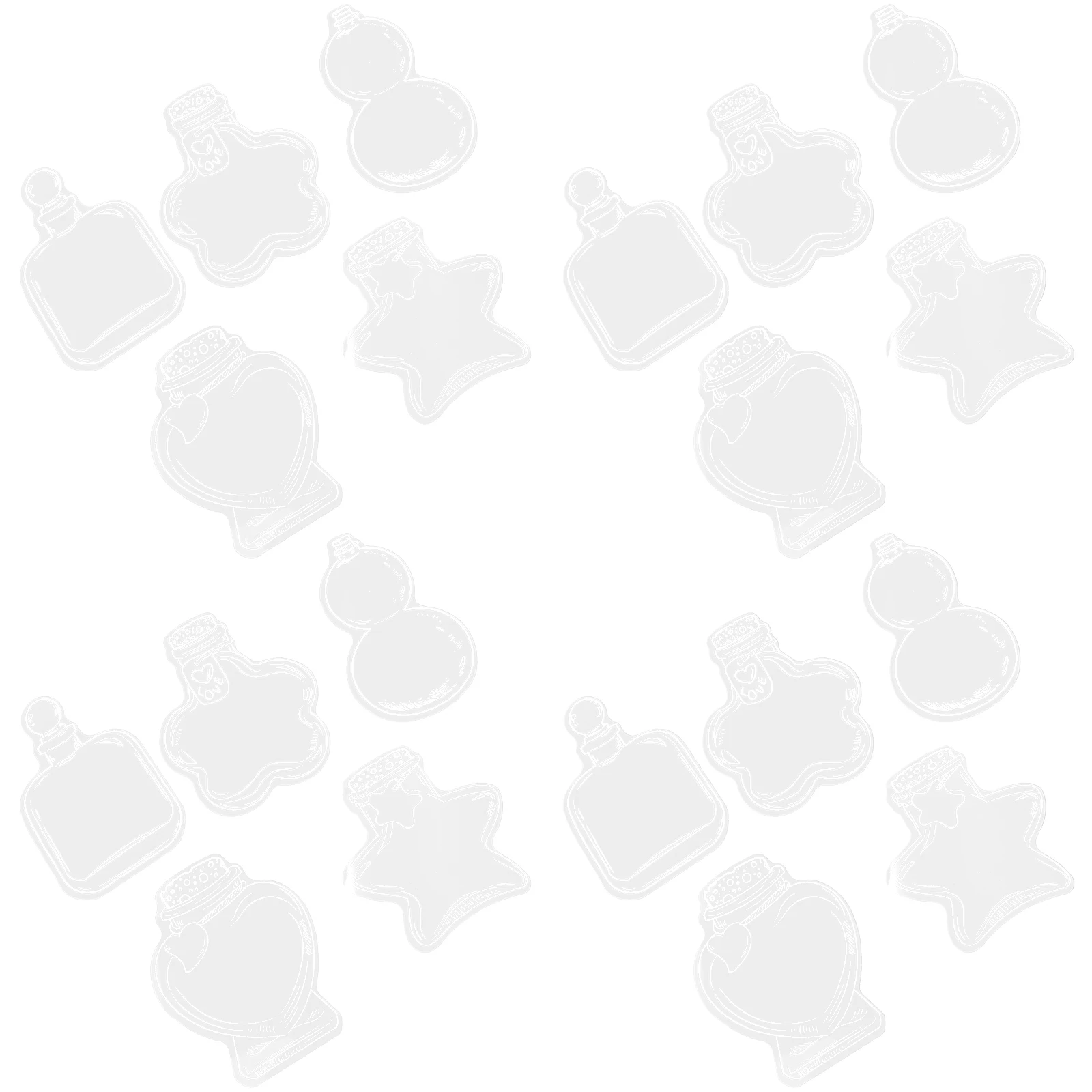 20 Pcs Embossed Bookmark Material Bag Dried Flower Diy Marker Manual Pressed Plastic Kit