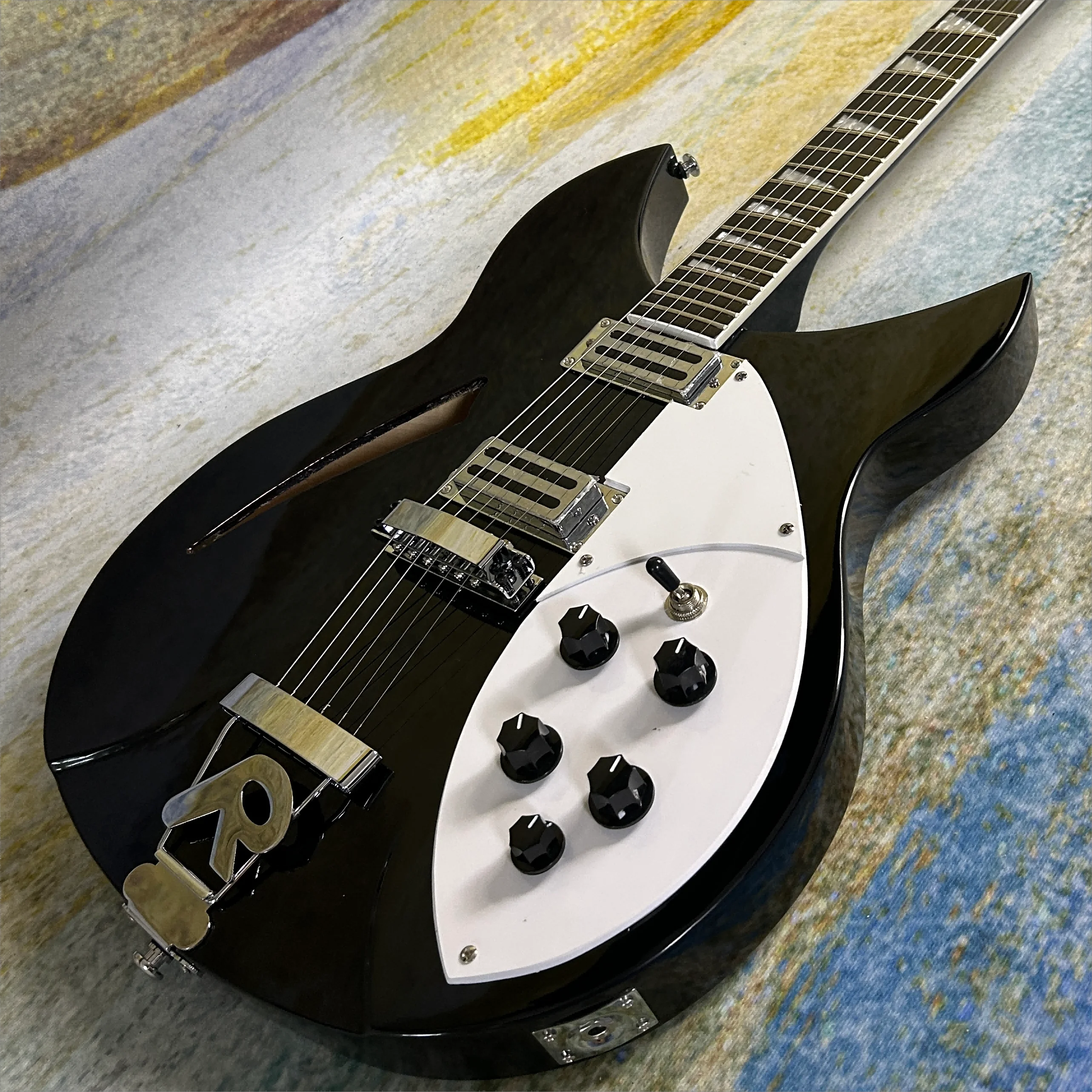 

Rickenback 330 Model Electric Guitars Black Version Rosewood Fretboard R Tail Bridge