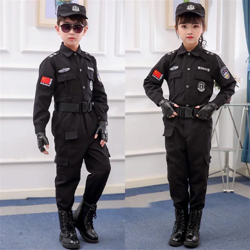 

Children Traffic Special Police Halloween Costumes Carnival Party Performance Policemen Uniforms Kids Army Boys Cosplay Costumes