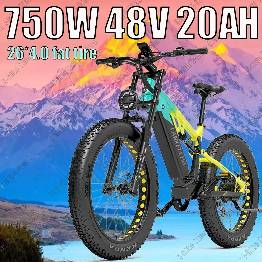 Mountain off-road Electric Bike 750W Motor 48V20AH large battery 52KM/H Adult assist E-Bike 26*4.0 tire travel Electric bicycle