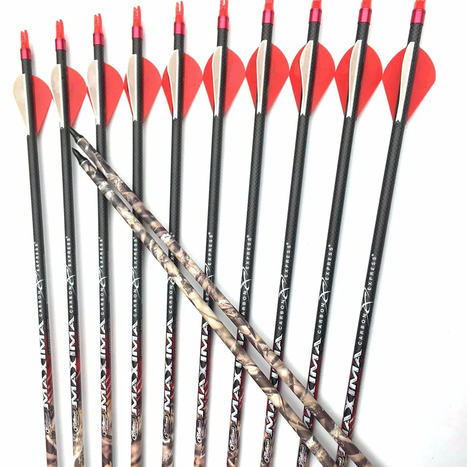 

6pcs Archery 1k Weave Carbon Arrows Spine400 ID6.2MM 32inch Point 75gr Camouflage Arrows for Compound Traditional Bow Hunting