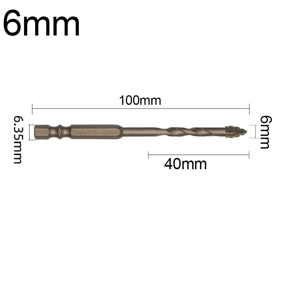 1pcs Serrated Drill Bit Four-Flute High Hardness Eccentric Drill Drilling Glass Tile Punching Triangle Drill Bit 6/8/10/12/14mm