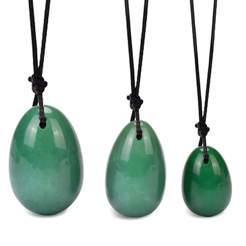 Natural Drilled Yoni Egg Set Aventurine Jade Egg Kegel Exerciser Stone Vaginal Muscle Tightening Massage Healty Care Tools