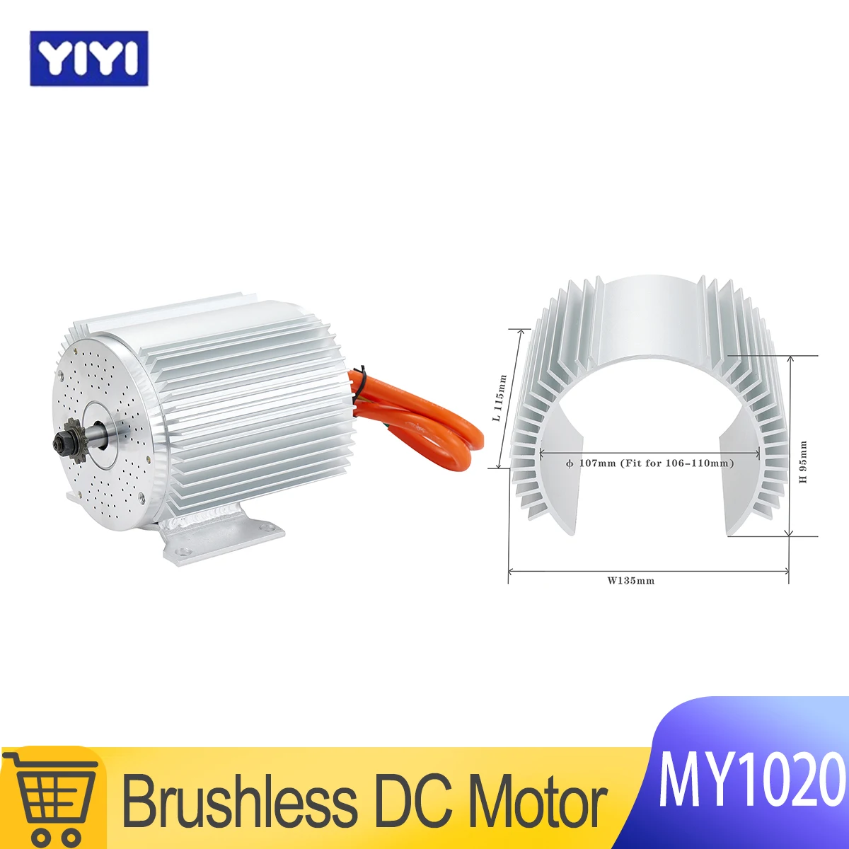 

Электрический бесщеточный двигатель 72 В 3000 Вт, двигатель для картинга с фазовым проводом 6 мм, датчик температуры, электрический бесщеточный двигатель постоянного тока для скутера