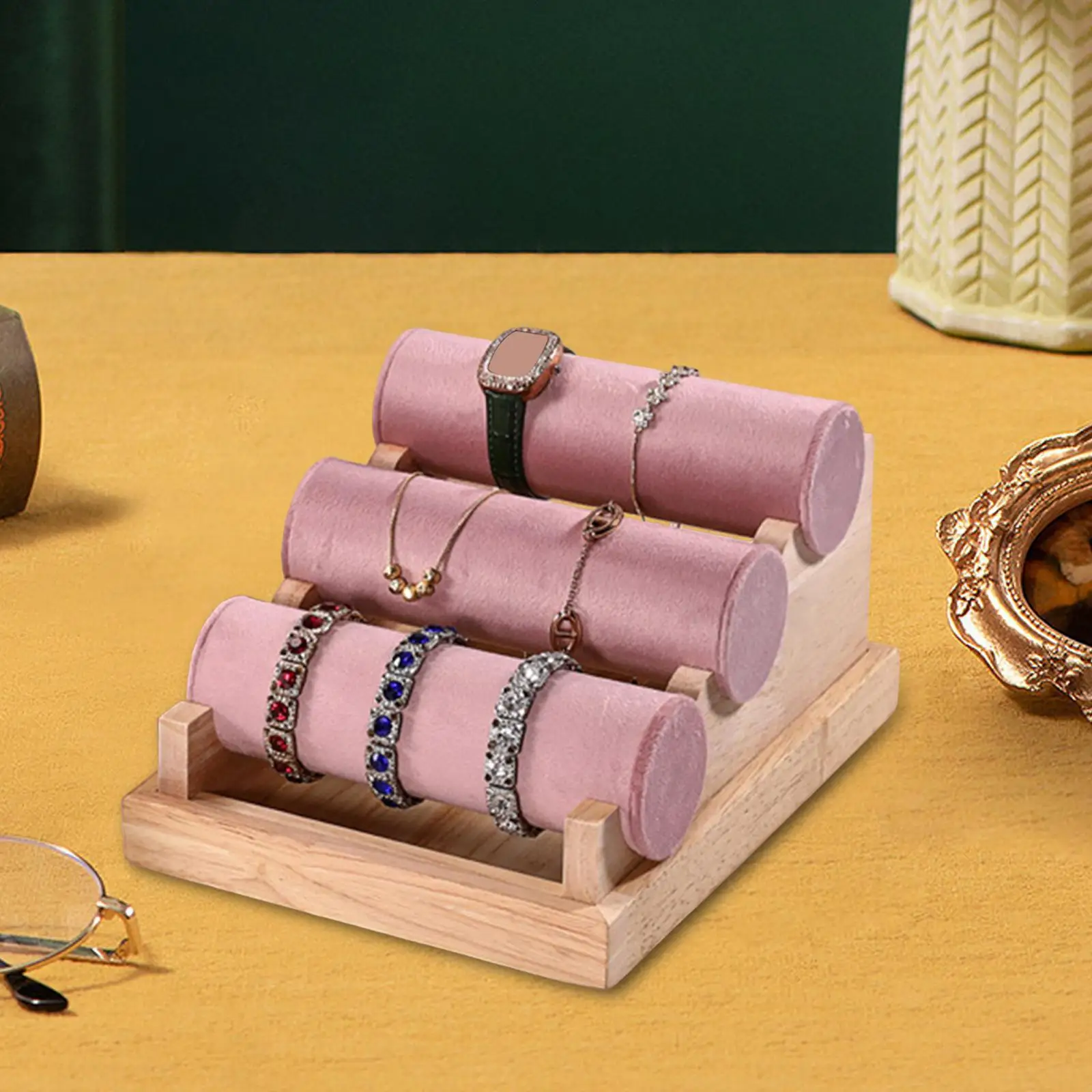 

Bracelet Holder Rack Jewelry Display Bangle Organizer Jewelry Display Stand for Anklets Head Ties Watches Scrunchies Showcase