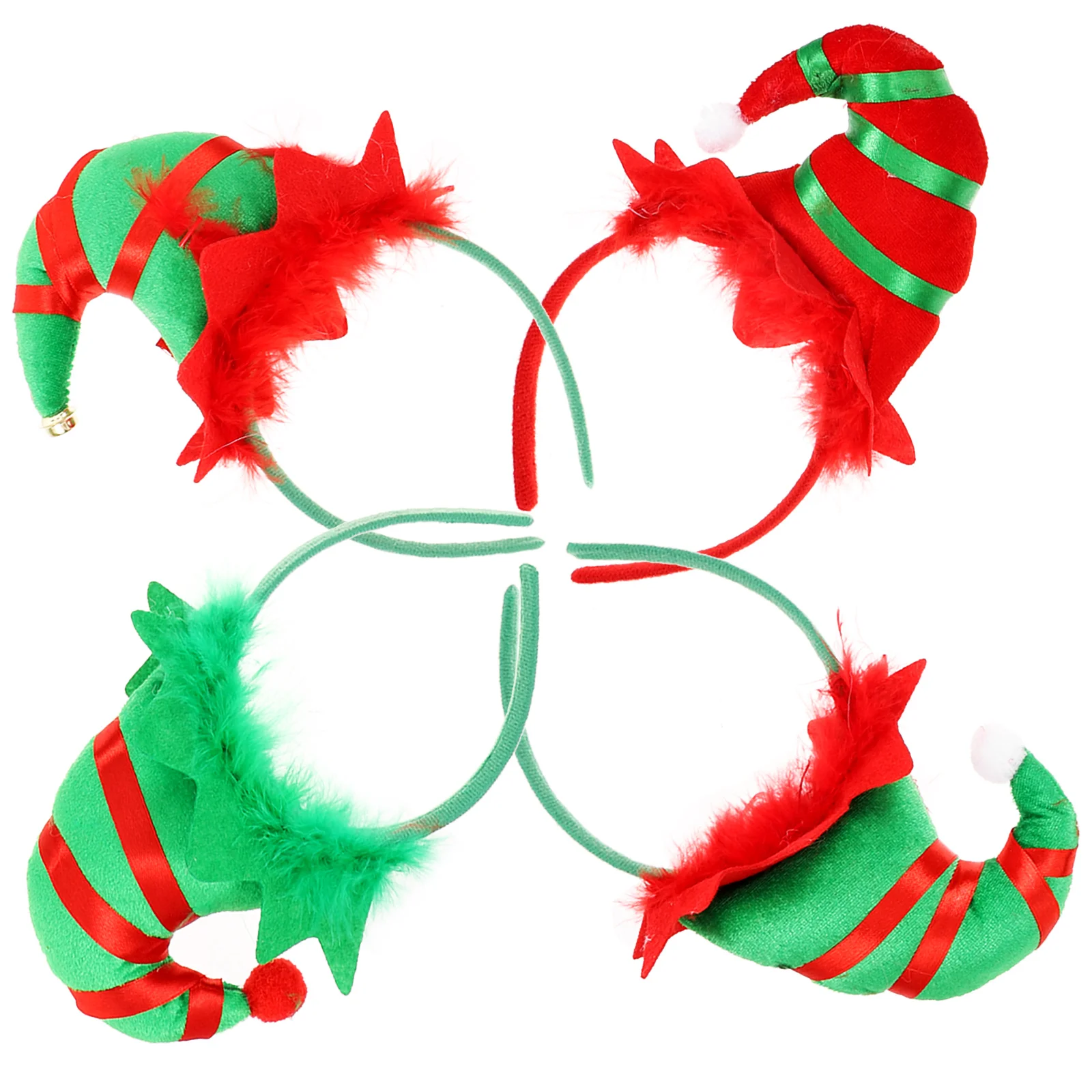 

4pcs Christmas Hat Hairbands Durable Fabric Girls Hoops Kids Headwear Party Hairstyle Xmas Kids Hairband Decor