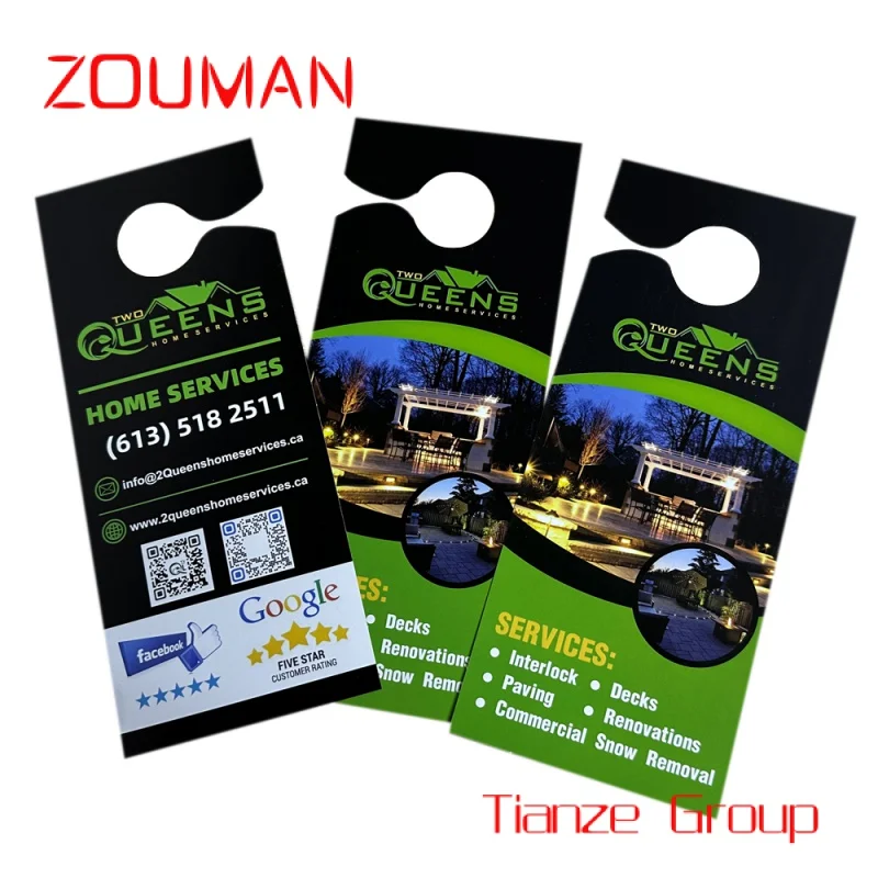 Hot Promotie Custom Goedkope Onroerend Goed Papier Kartonnen Printknop Opknoping Reclame Flyer Hanger Flyer Flyer Voor Hotel