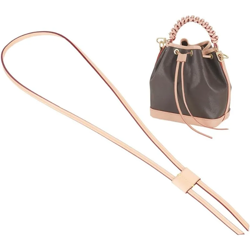 1Set Genuine Leather Drawstring Strap for Noe Bucket Bag 36.2 Inch Detachable Purse Pull String Strap Replacement DIY Crochet