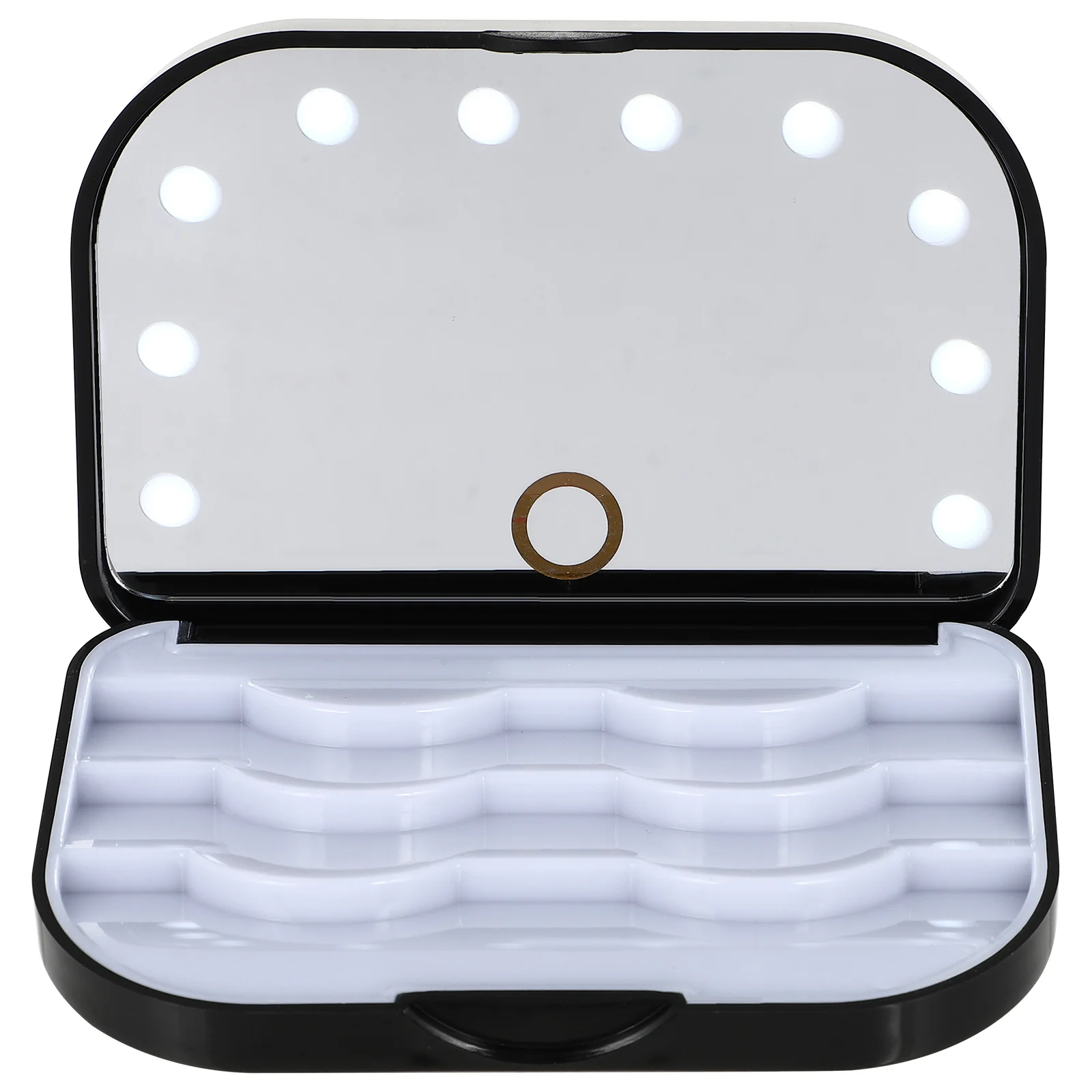 Boîte de rangement de cils LED, organisateur de faux cils, étui à cils rabattable, rangement de maquillage Compact Portable adapté aux professionnels