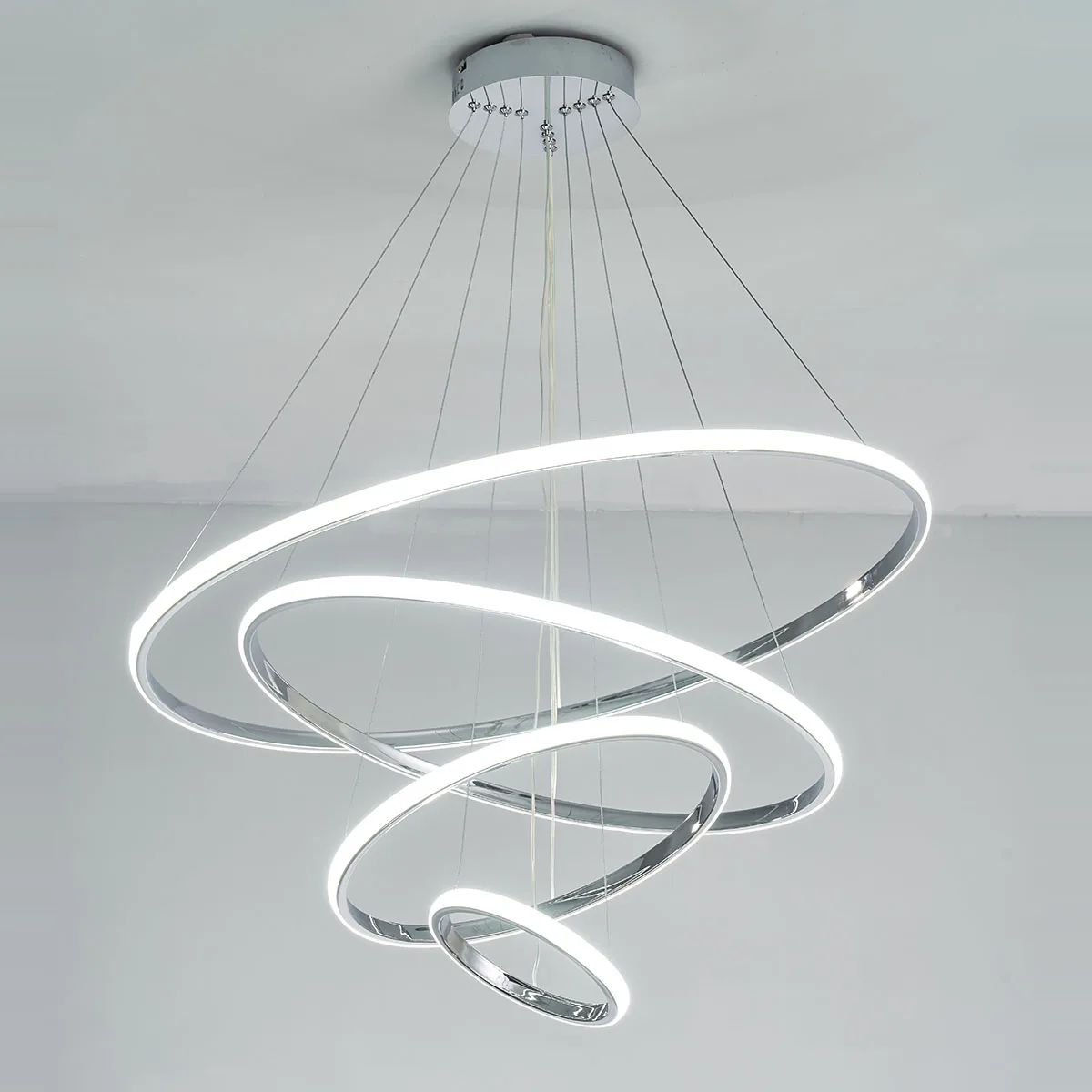 Chrome Plated Modern LED Chandelier for dinningroom Livingroom Bed Room decoration lampadario moderno Lustre Rings Chandelier