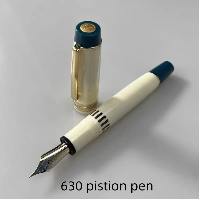 2025 جديد الأبيض WingSung 630 كبير الراتنج المكبس قلم حبر مع نافذة الحبر N0.8 Iraurita بنك الاستثمار القومي مكتب الأعمال الكتابة أقلام الهدايا #1