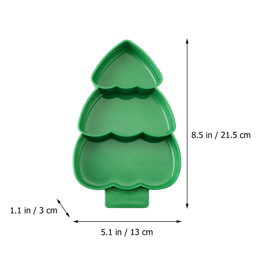 Christmas Tree Compartmented Dinner Plate Wear-resistant Candy Tray Snack Supply Plastic Child