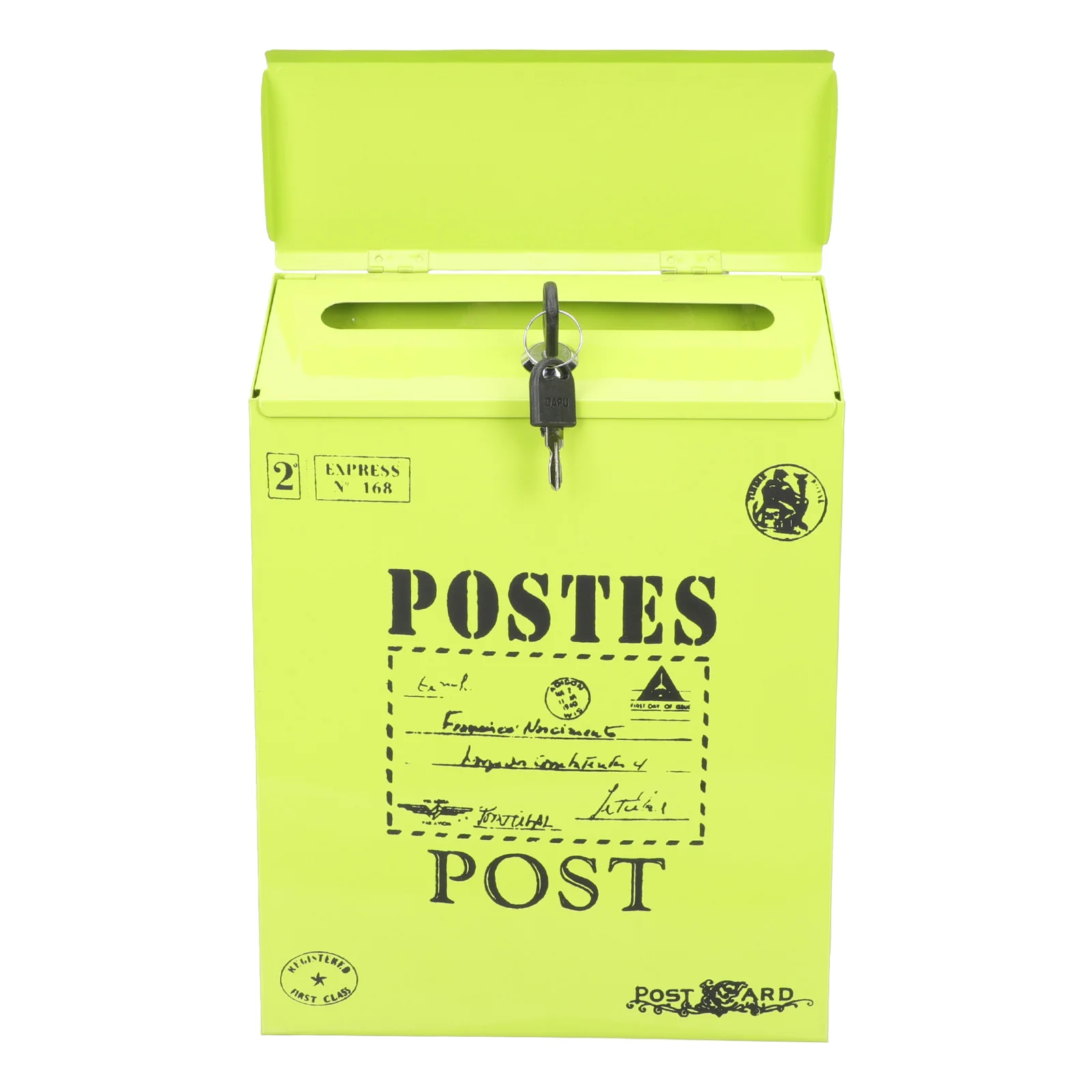 

European Mailbox Wall Mount Retro Letter Box Vintage Style Decorative Home Office Garden Suggestion Box Lockable Mailbox