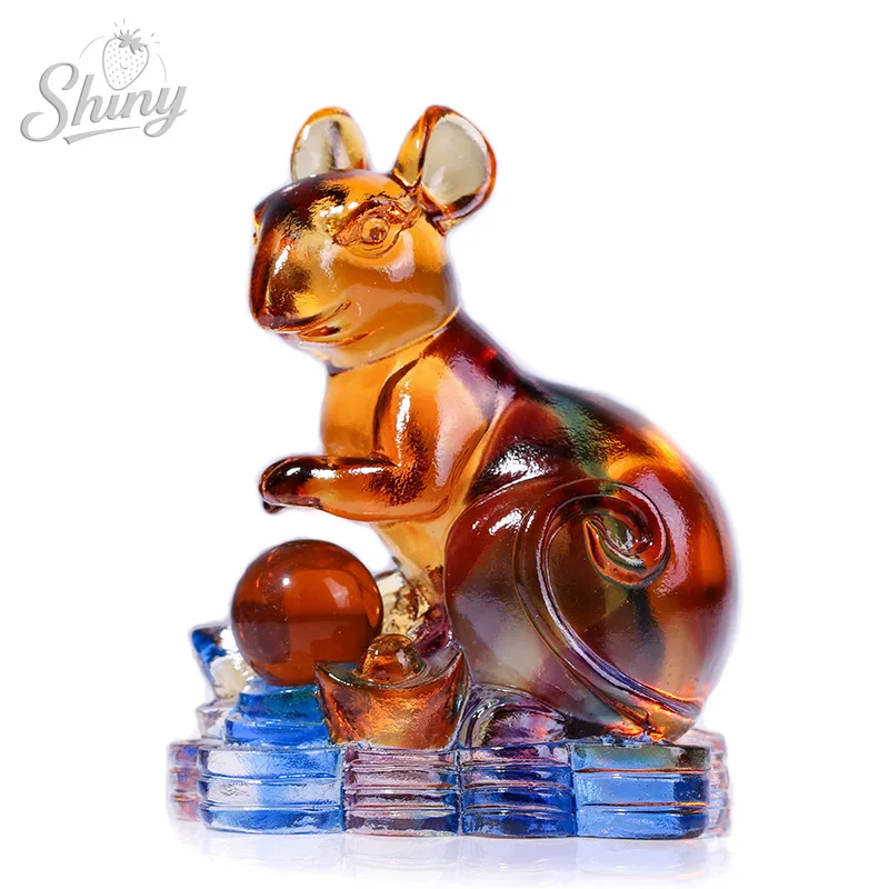 الصقيل الملون الطريقة القديمة لإزالة الشمع إطلاق الحرف الصينية زودياك هدية عيد ميلاد هدايا الأعمال المفروشات المنزلية