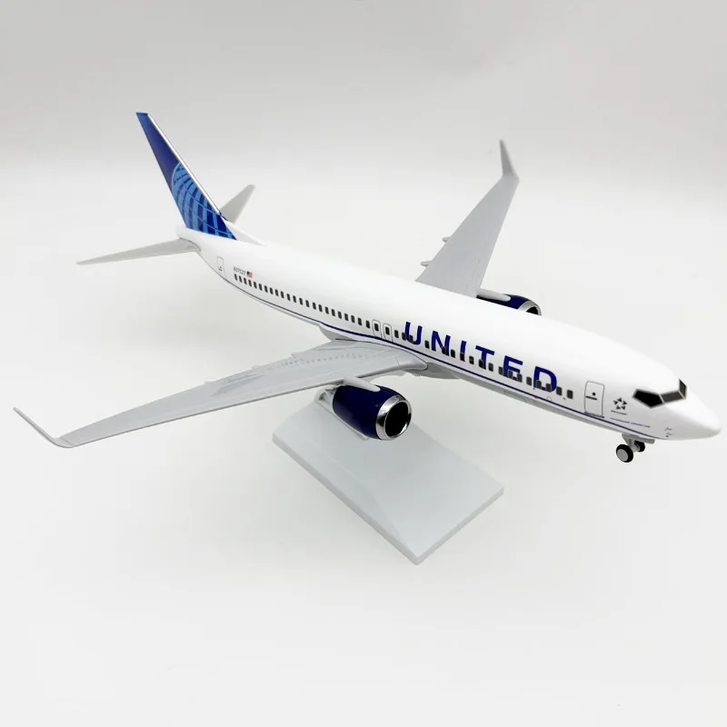 30cm Resin Model Planes B737 United Airways 1/250 Scale Diecast Aircraft Assembly With Base Static Collection Office Accessories