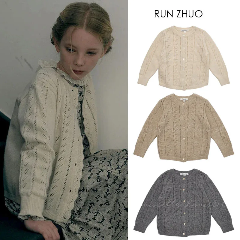 

Girls' Sweater 2025 Autumn/Winter New Style Grey Fashion Thickened Warm Children's Knitted Start Wool Comfortable Girls' Coat