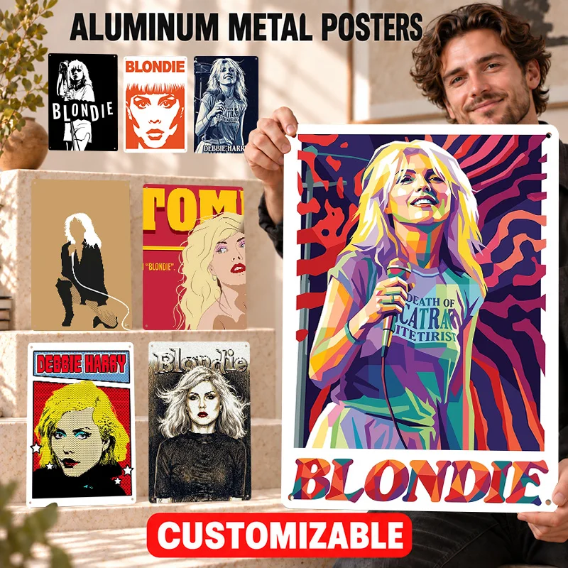 Debbie Harry Textured Metal Posters Retro Album Inspired Portrait Studio Wall Art Personalized Aluminum Sign Guitar Lover Gift