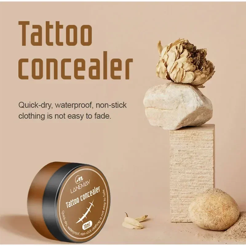 Corrector de tatuaje resistente al agua, crema de cobertura de cicatrices de pecas, maquillaje corporal, cosméticos, herramienta de cubierta de tatuaje, base corporal, 10ml