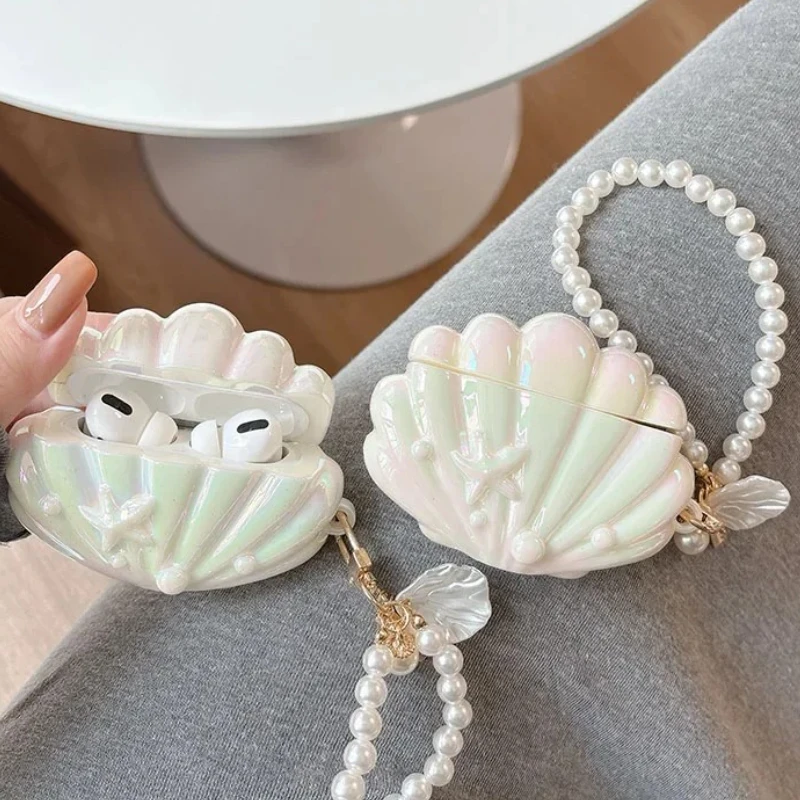

For Samsung Galaxy Buds3 Pro Case 3D Lovely Luxurious Glitter Seashell Conch Cover Protective Shell for GalaxyBuds Buds 3 Funda
