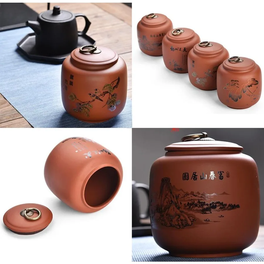 Ceramic Tea Canister Coffee Tins Spice Jar Exquisite Tea Caddy Y2